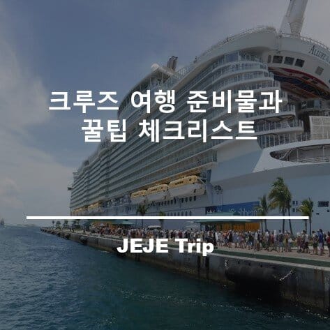 크루즈 여행 준비물과 꿀팁 체크리스트